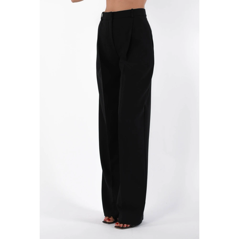 Elisabetta Franchi Crepe broek met satijndetails Black Dames