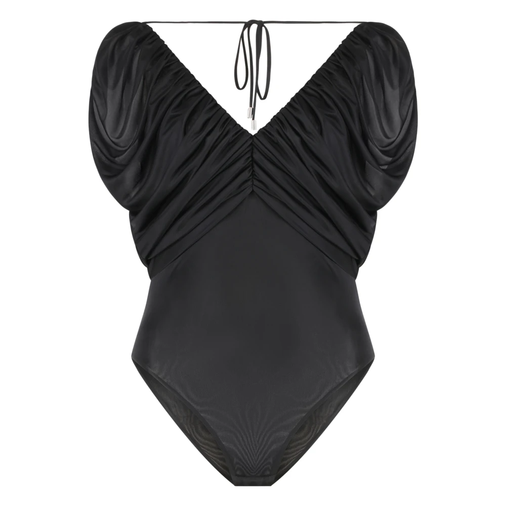 Pinko Women's Black Full-Body, Xs, Beccafico Nylon Bodysuit