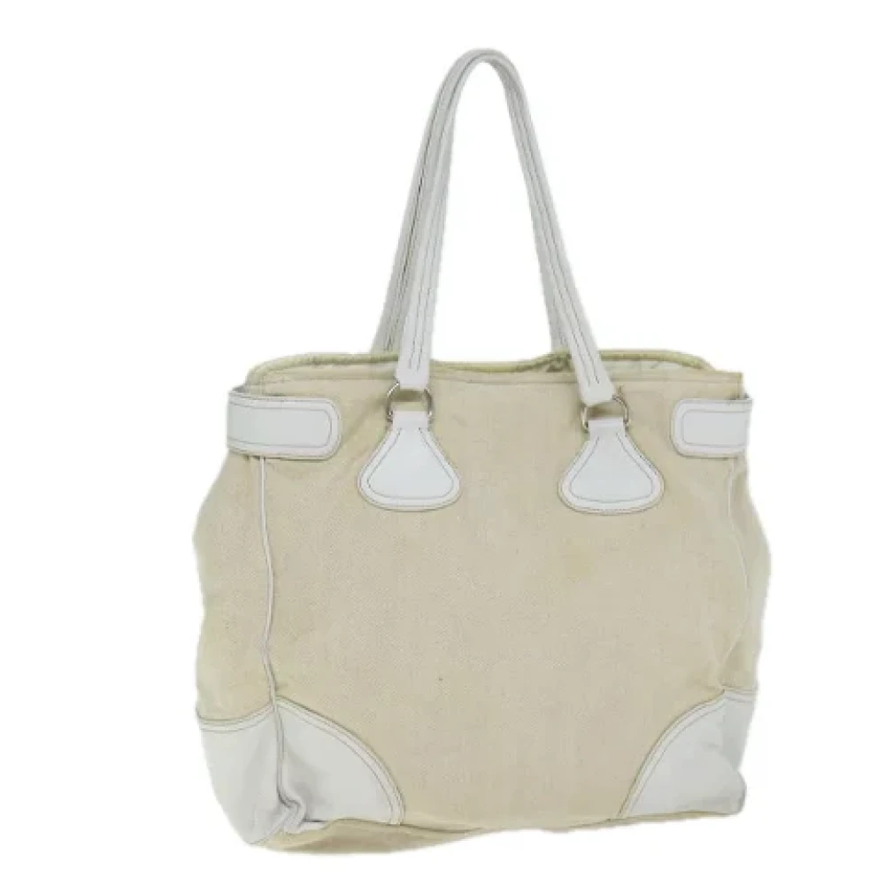 Prada Vintage Pre-owned Canvas totes Beige Dames