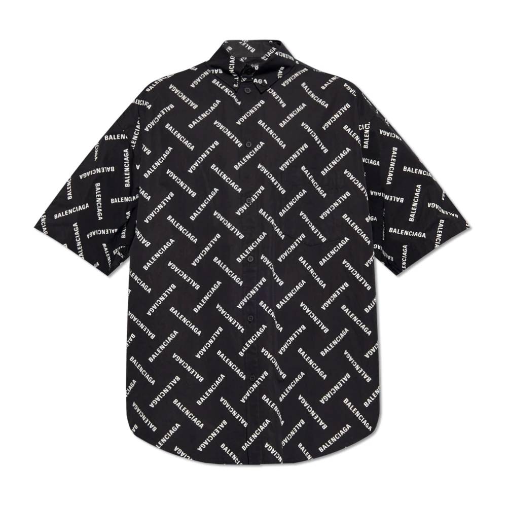 Balenciaga Shirt met logo Black Heren