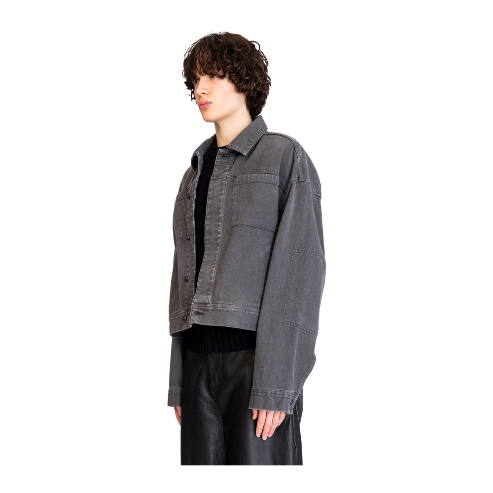 Entire Studios Stone Light Denim Jacket Gray Heren