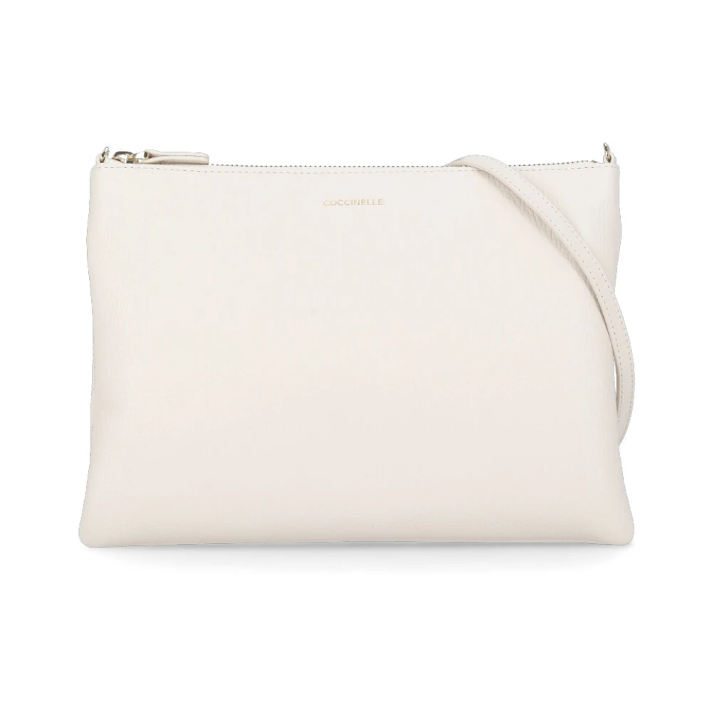Coccinelle Ivoor Pochette van Kiezel Leer voor Vrouw Beige Dames