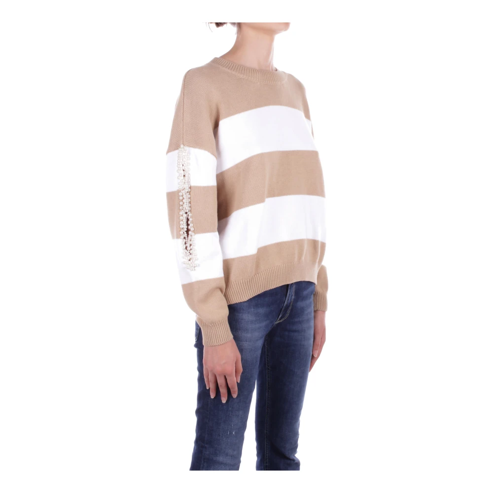 Liu Jo Beige Sweater met Cut-Out Details Multicolor Dames