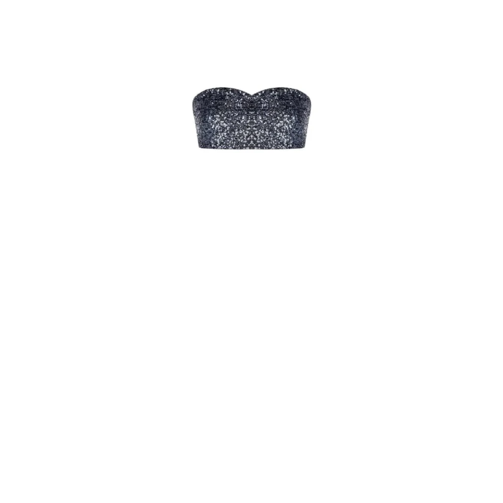 RINASCIMENTO Paillet Bandeau Top met Jersey Achterkant Black Dames