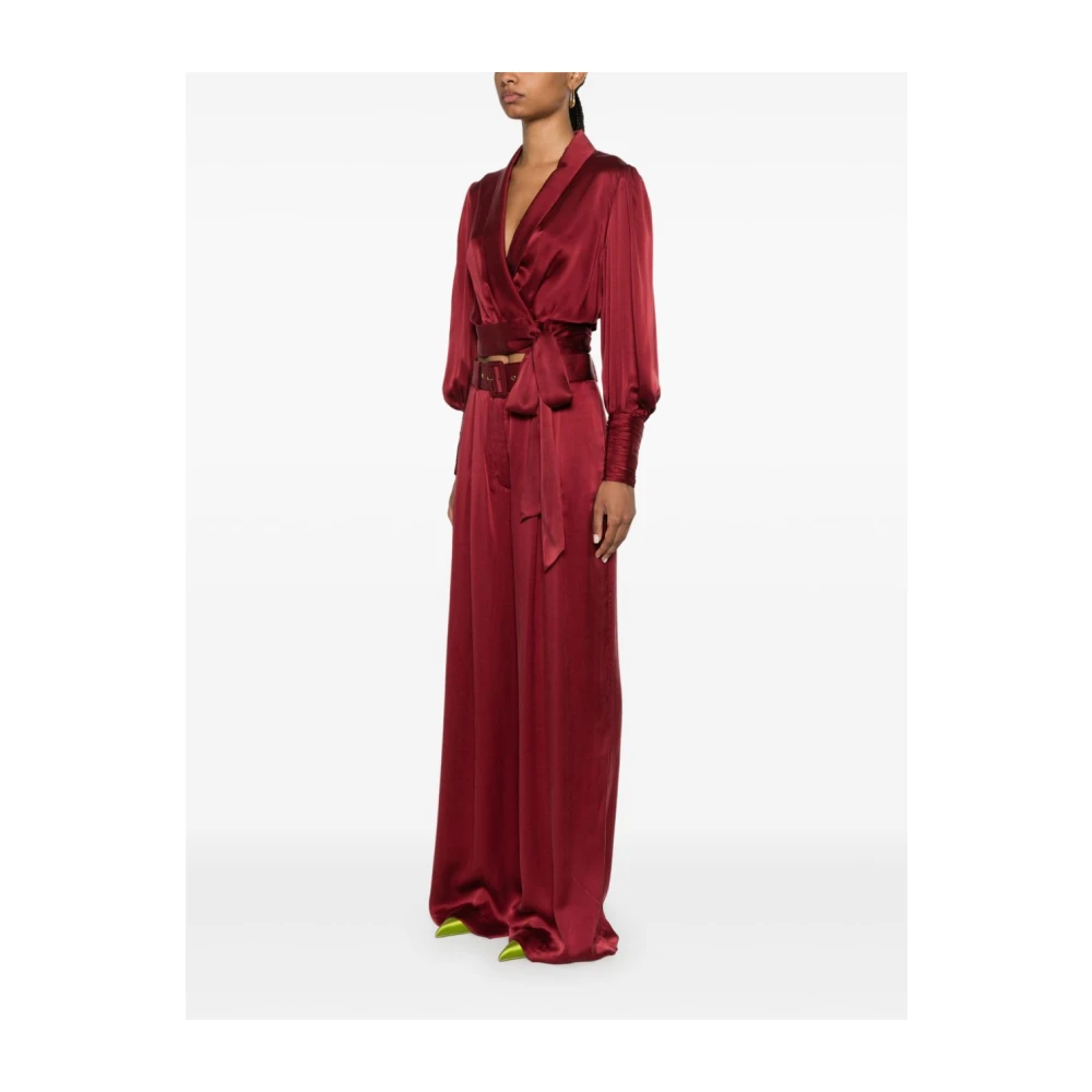 Zimmermann Paarse Zijden Wrap Top Purple Dames
