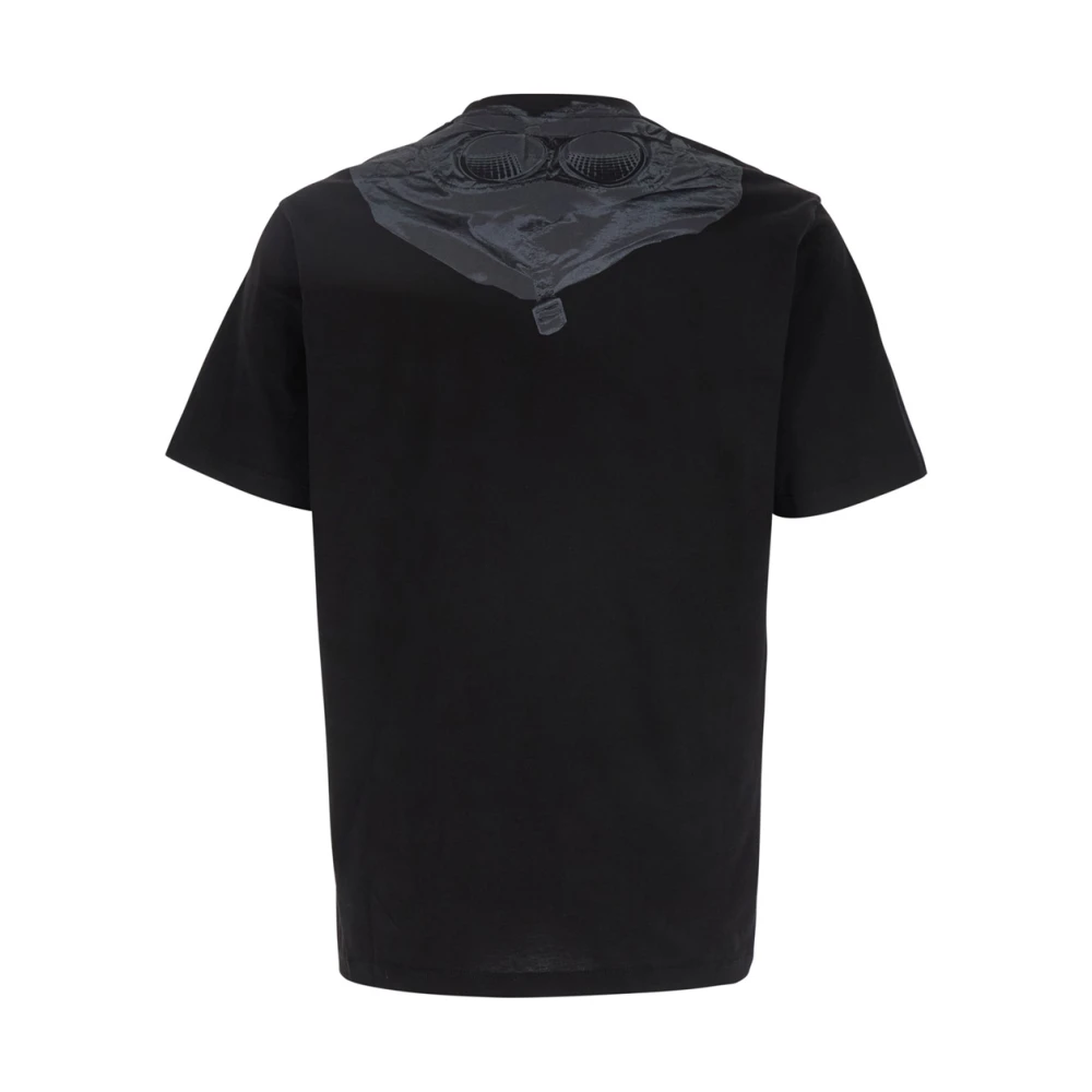 C.P. Company Zwart Logo Gedrukt Katoenen T-Shirt Black Heren
