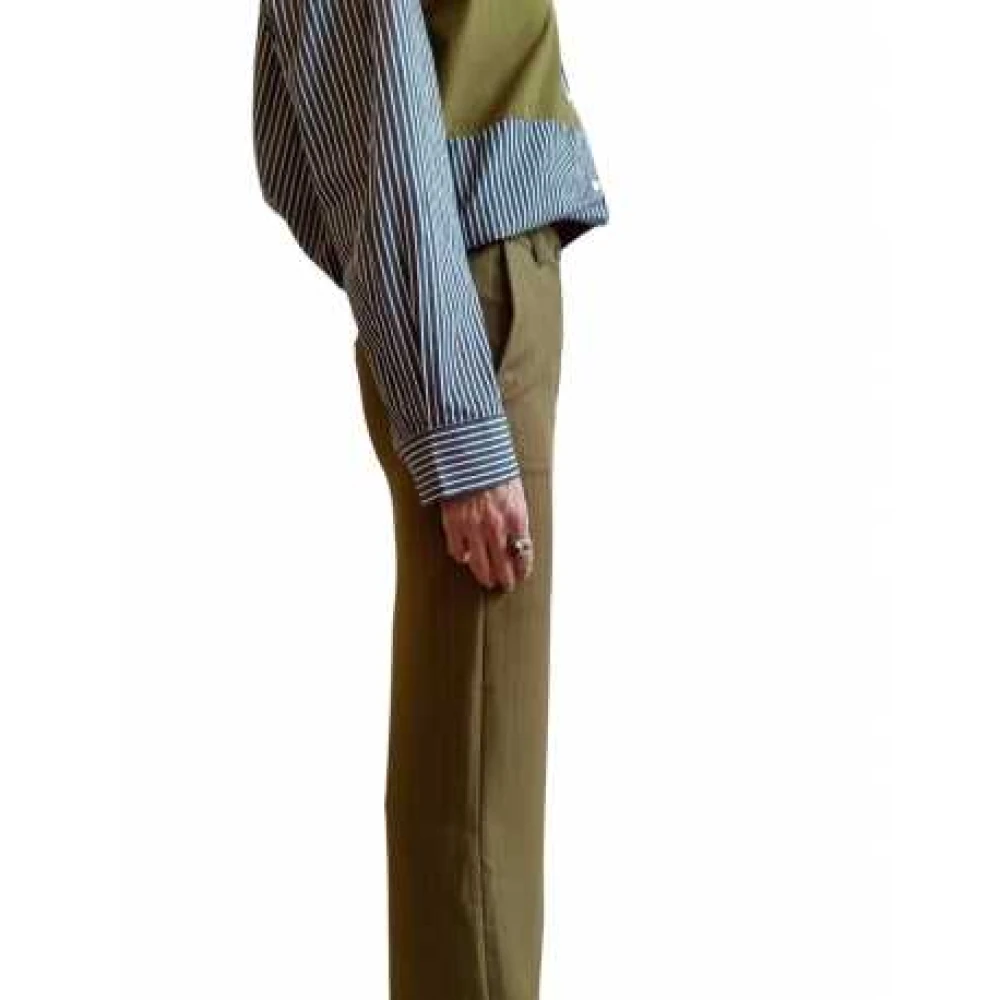 Essentiel Antwerp Gestreepte Khaki Lange Rok Beige Dames