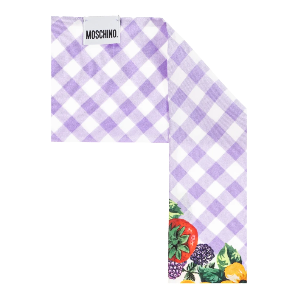 Moschino Zijden sjaal met print Purple Dames