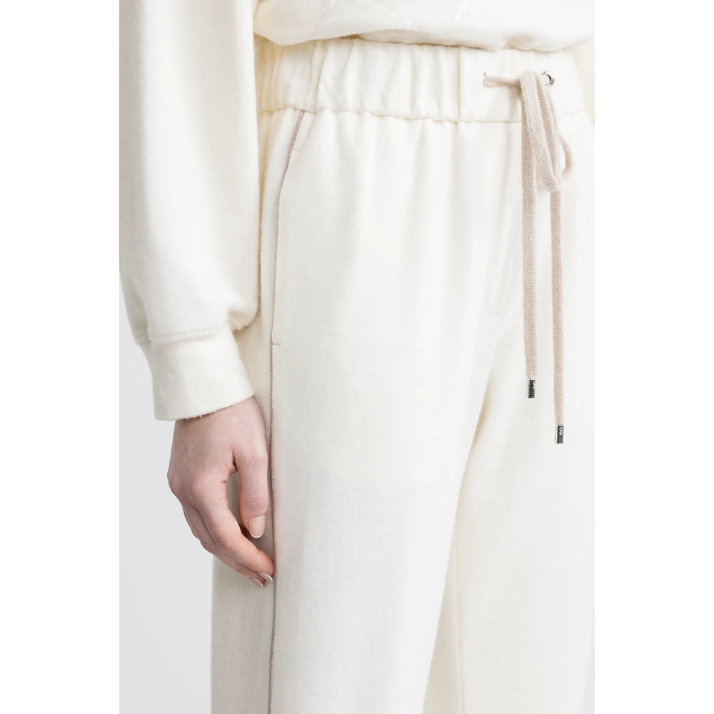 PESERICO Katoenen jersey joggers White Dames