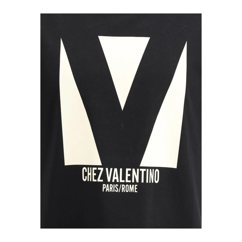 Valentino Iconisch Logo Katoenen T-shirt Black Heren