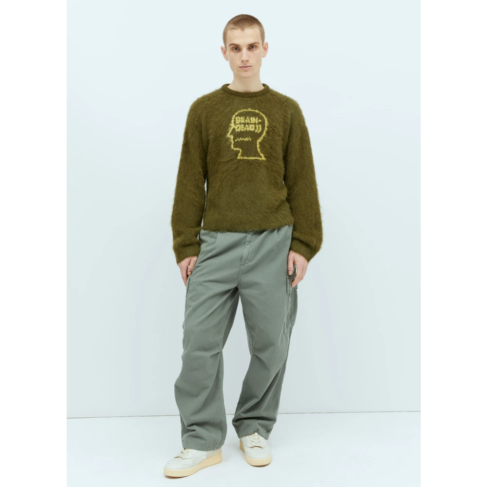 Brain Dead Logo Head Gebreide Trui Green Heren