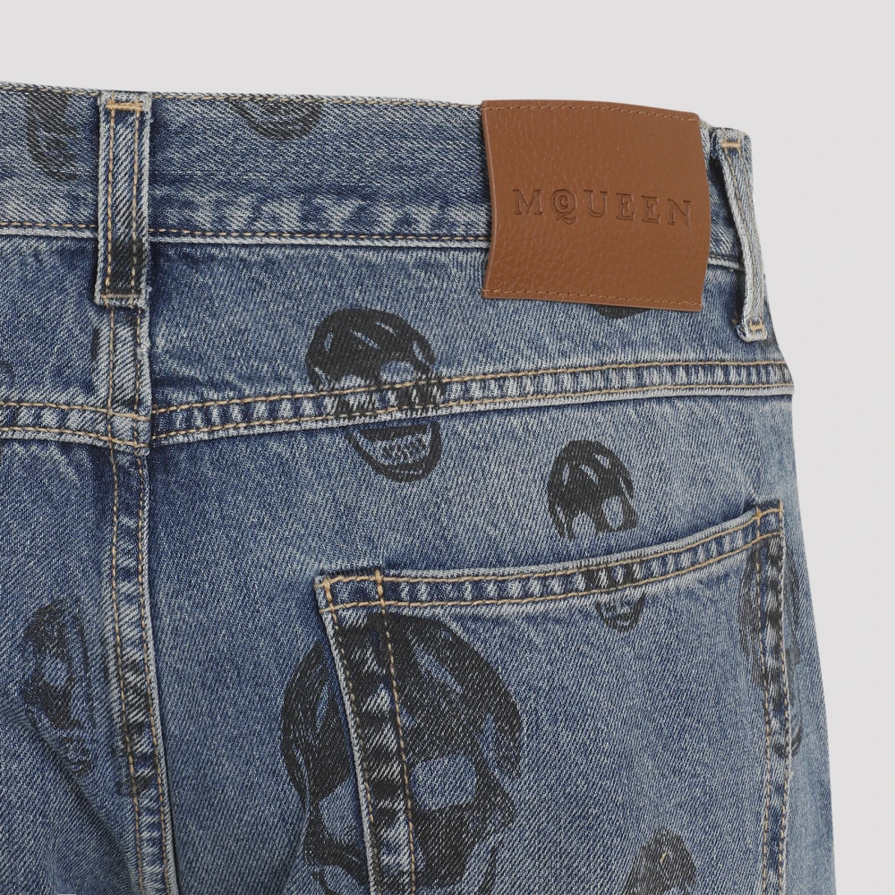 alexander mcqueen Blauw Gewassen Zwarte Jeans Blue Heren