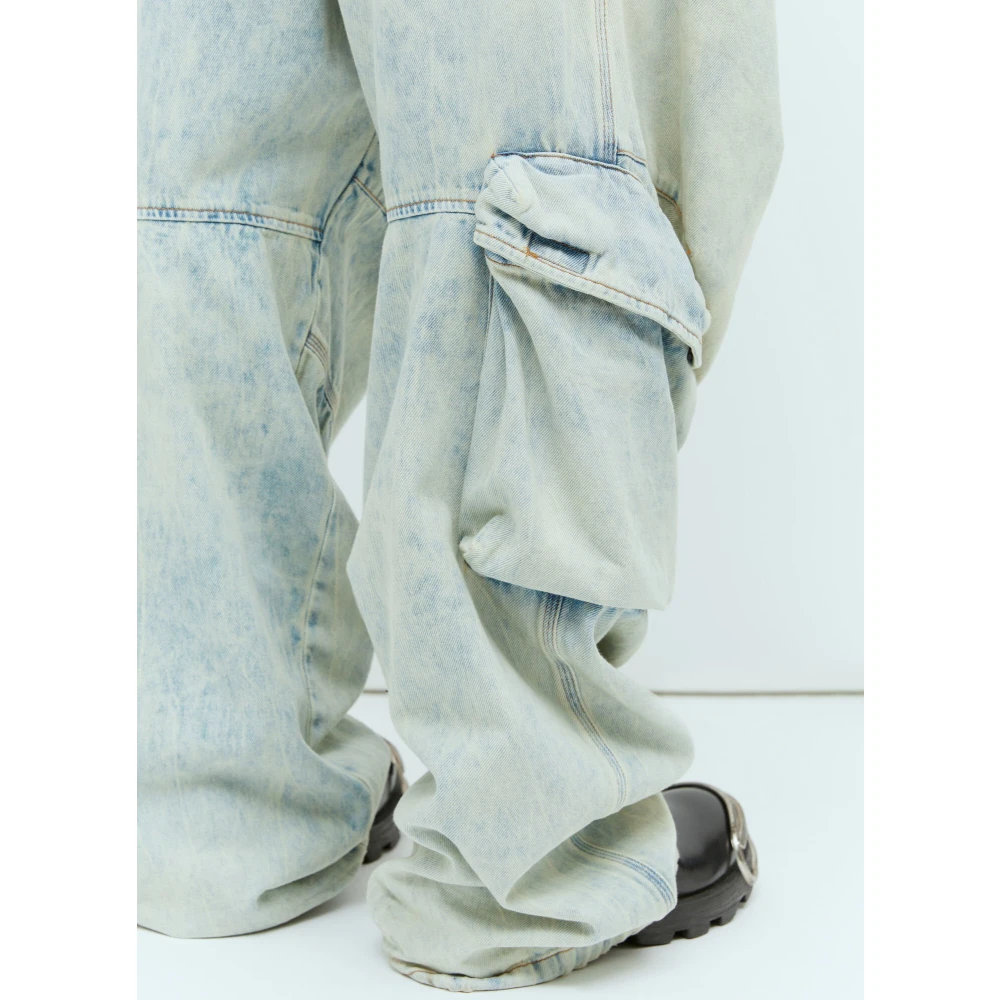 Diesel Baggy Jeans met Meerdere Zakken Blue Heren