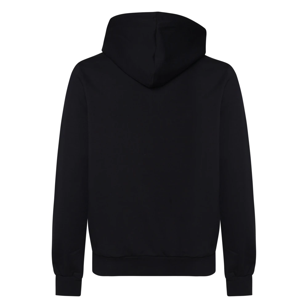 John Richmond Zwarte Katoenen Hoodie met Voorkant Print Black Heren