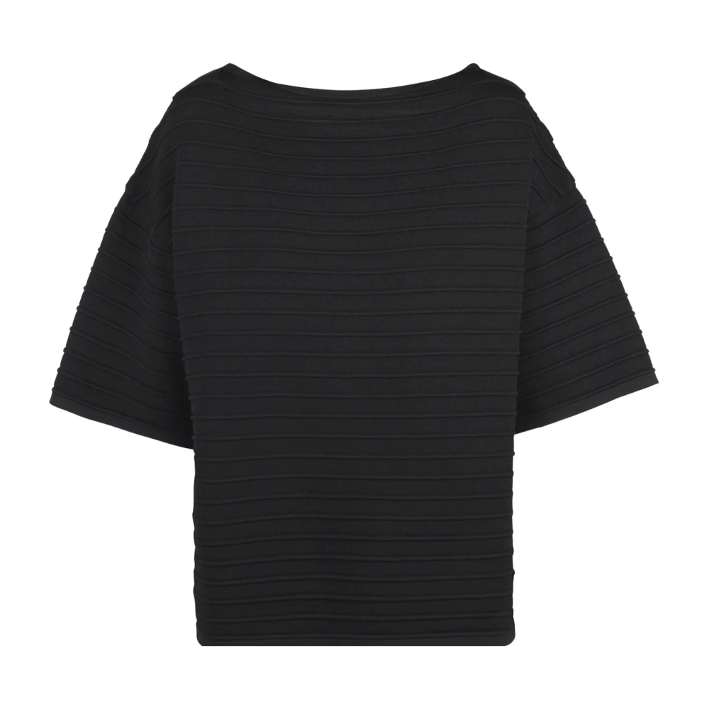 Liviana Conti Gebreide Top met Boothals Black Dames