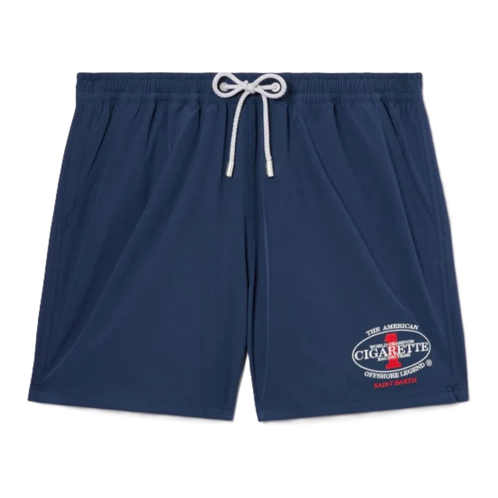 Mc2 Saint Barth Men's Blue Beachwear, L, Gustavia Embroidery Swimsuit