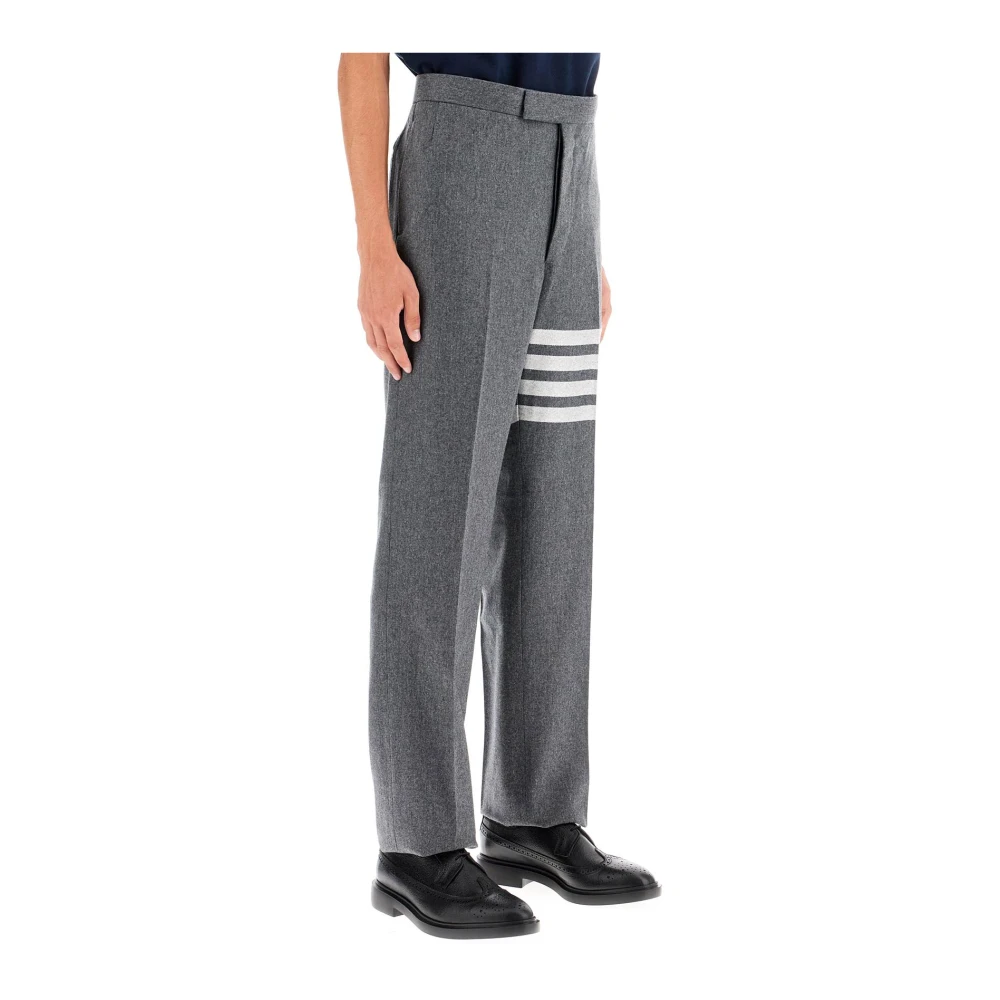 Thom Browne 4-Bar Wol en Kasjmier Broek Gray Heren