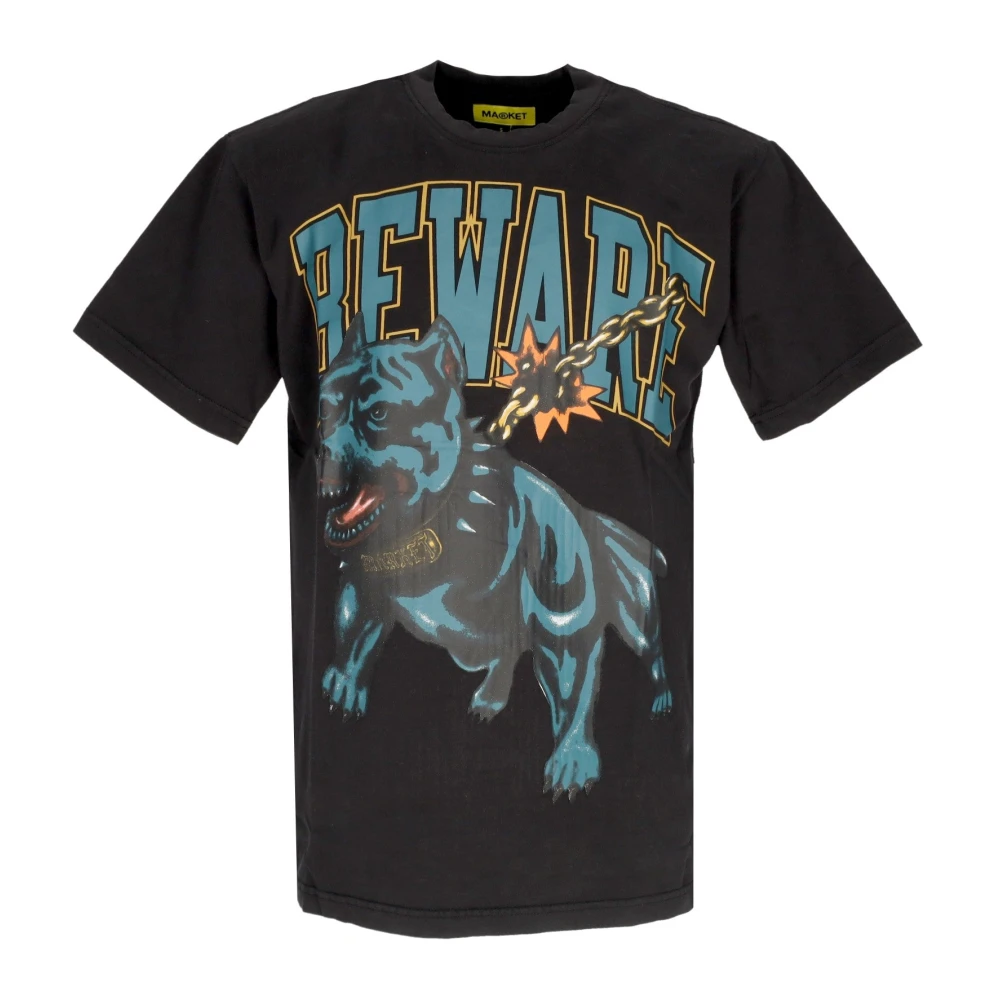 Market Zwarte Heren Tee met Hondenprint Black Heren