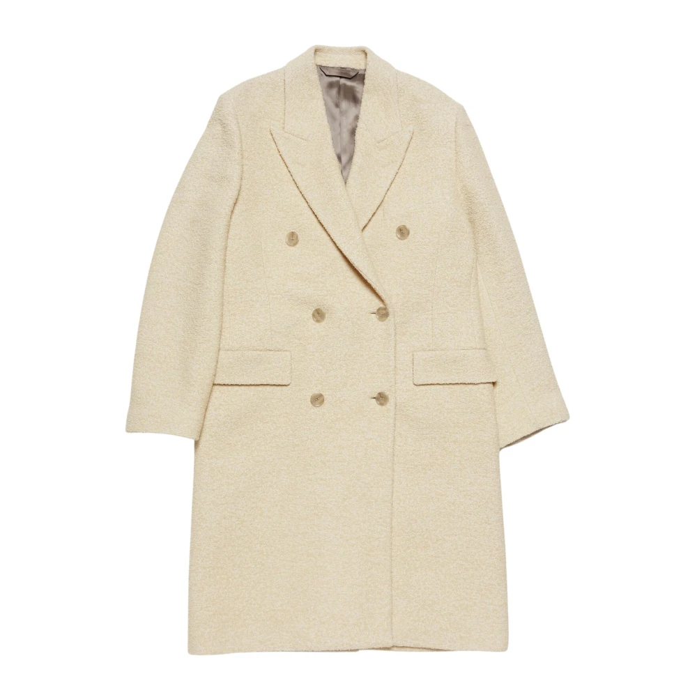 Acne Studios Witte Wol Double-Breasted Jas White Dames