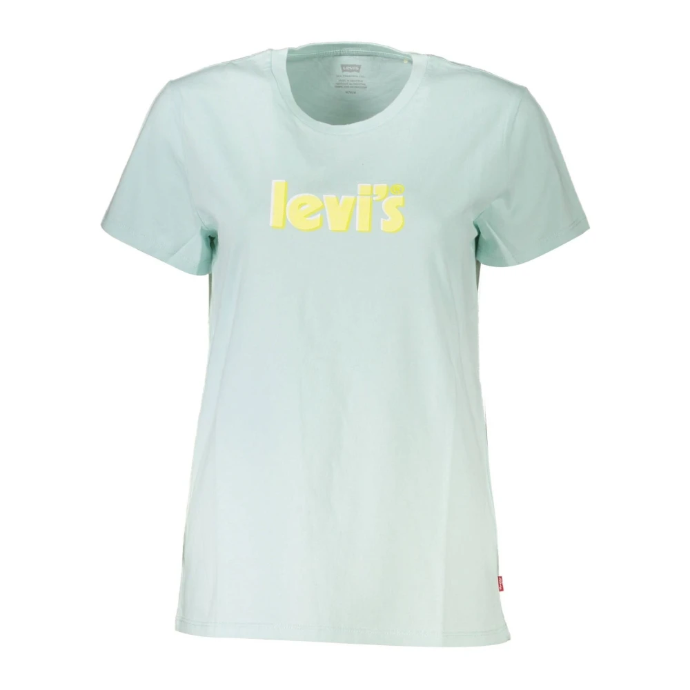 Levi's Blauw Katoen Bedrukt Logo T-Shirt Green Dames