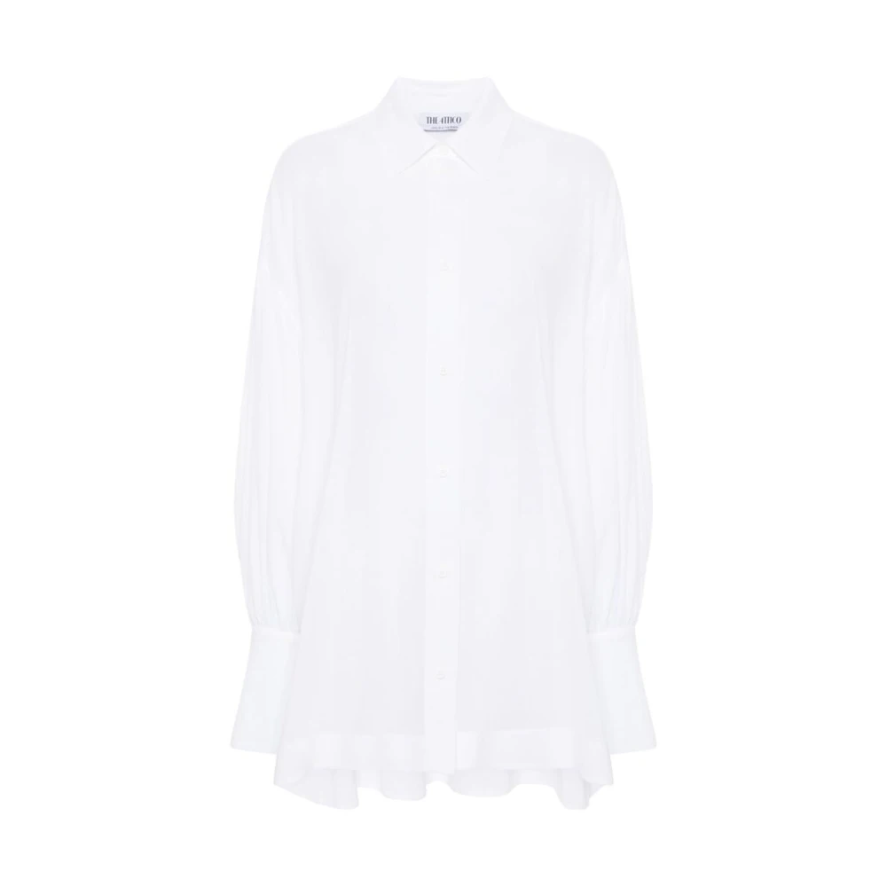 Hvid Bomuldsskjorte med Drop Skulder