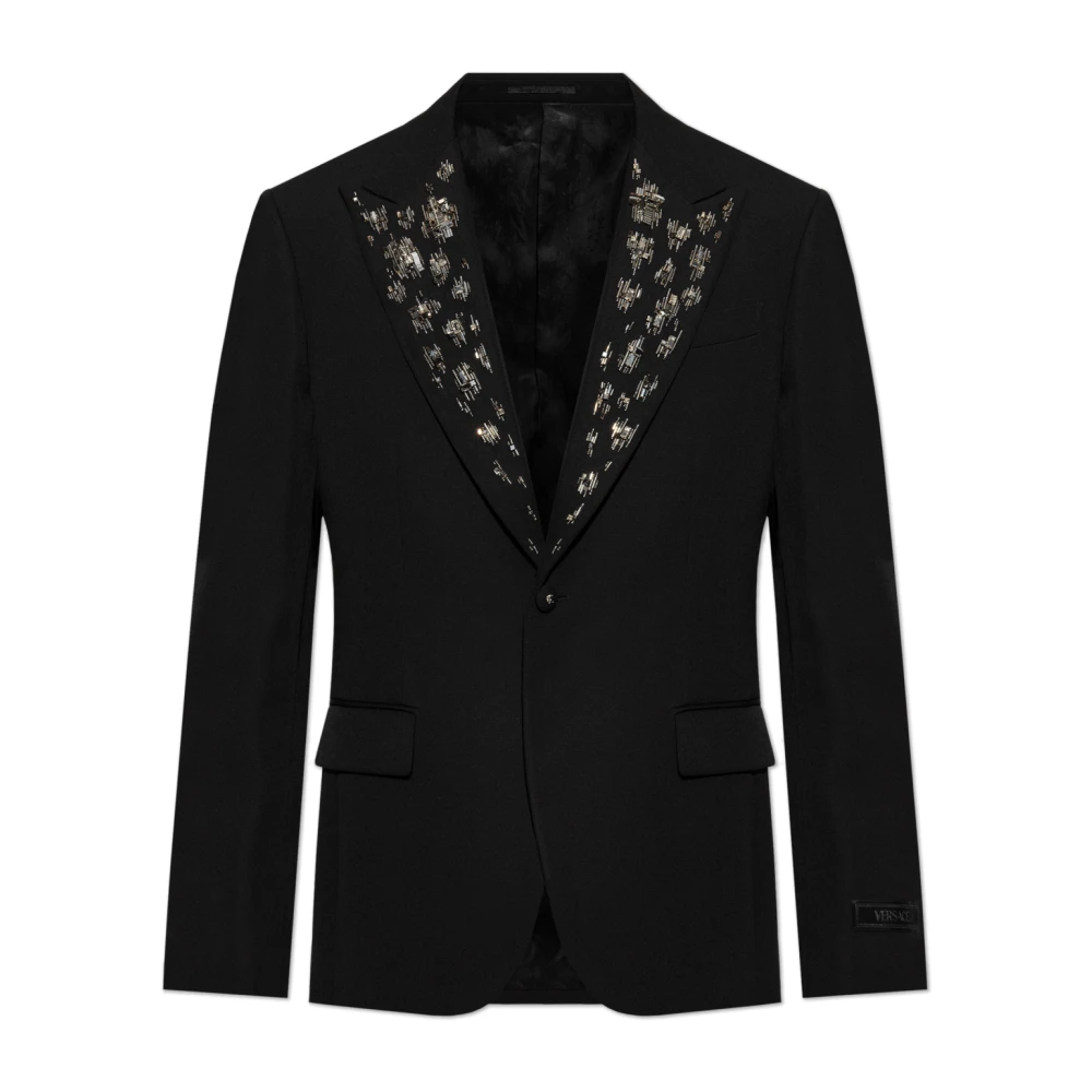 Versace Blazer met glinsterende applicaties Black Heren