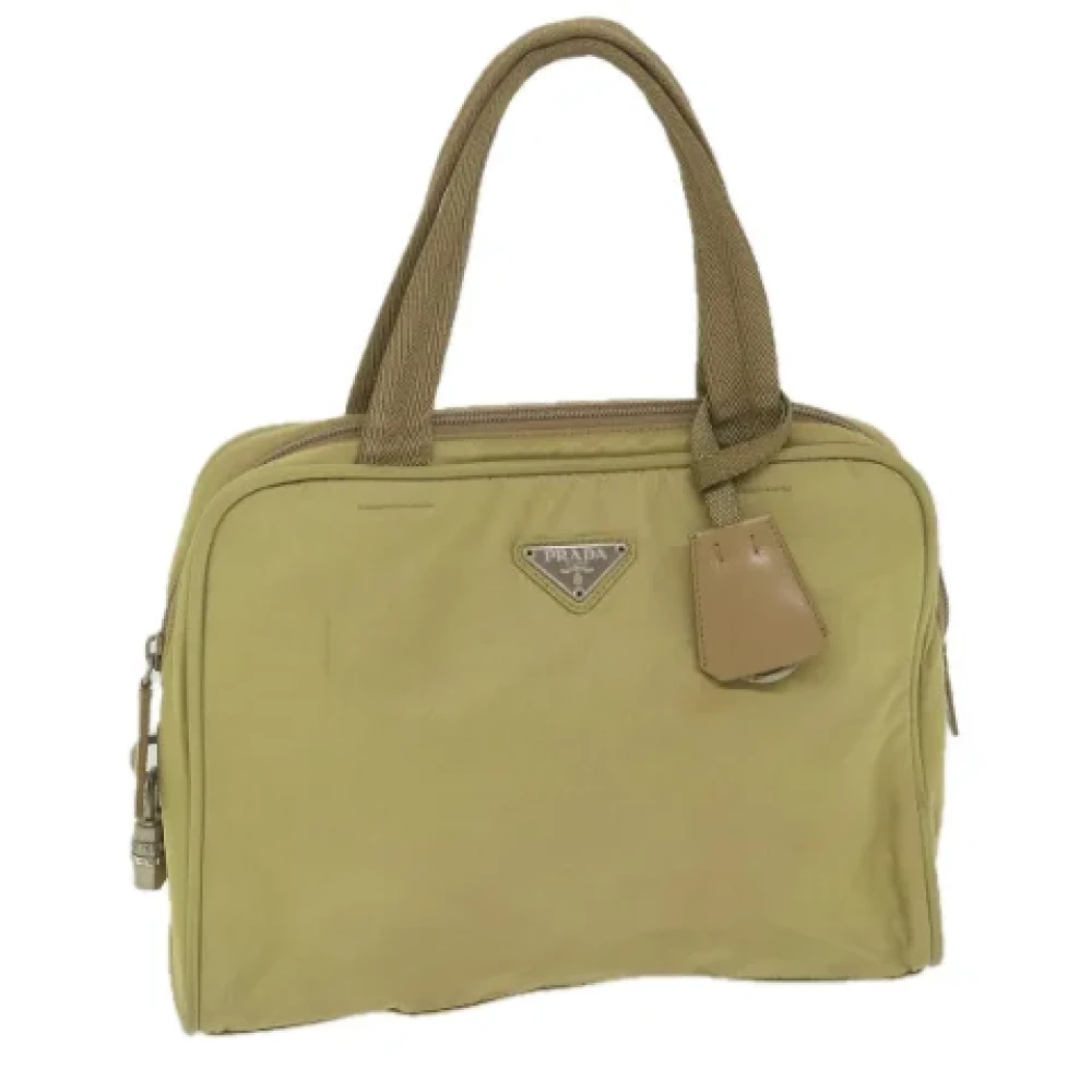 Prada Vintage Pre-owned Nylon handbags Beige Dames