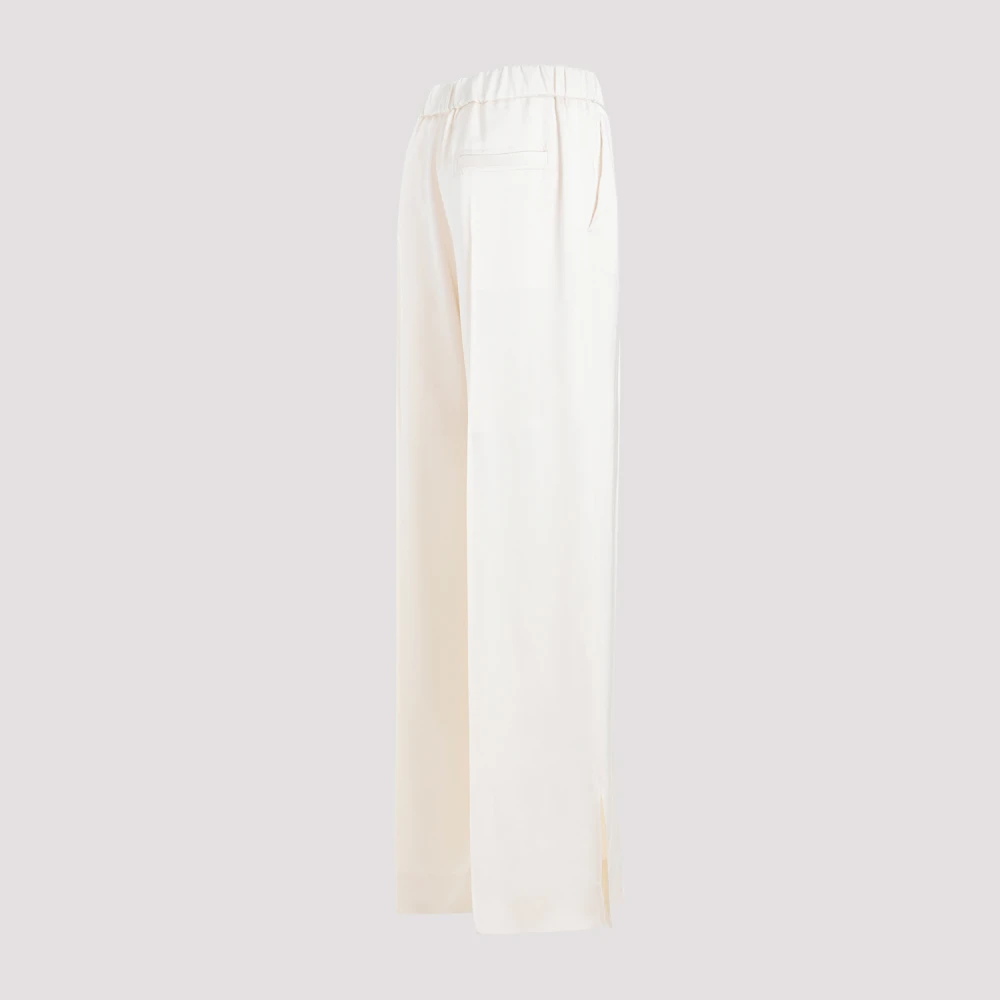 Jil Sander Nude Viscose Straight Leg Broek Beige Dames