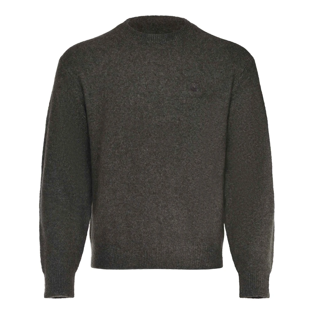 Carhartt Wip Uomo Verde Carhartt Wip_maglione In Misto Lana 'Curtis' Con Logo Ricamato_verde_m_uomo - Immagine 3