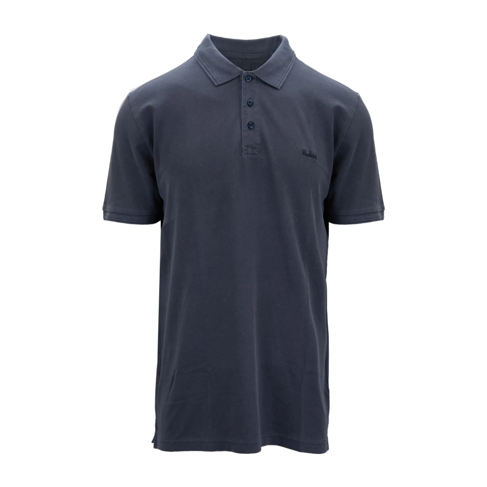 Woolrich Heren Button Polo Shirt Blue Heren
