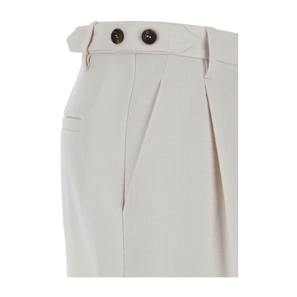 BRUNELLO CUCINELLI Witte Hoge Taille Wollen Broek White Dames
