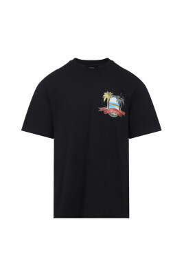 t-shirt-col-rond-logo-imprime-noir
