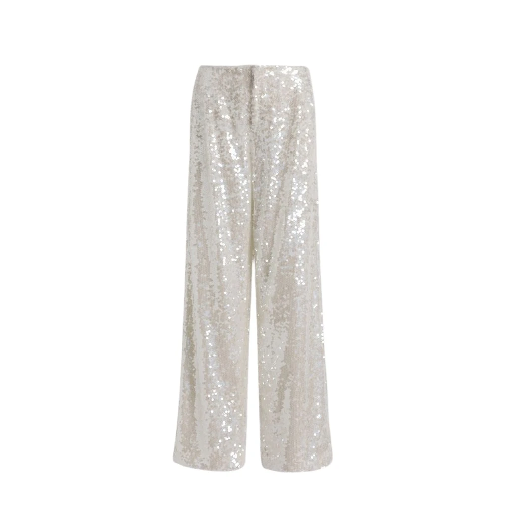 Alberta Ferretti Women's White Sequin Trousers
