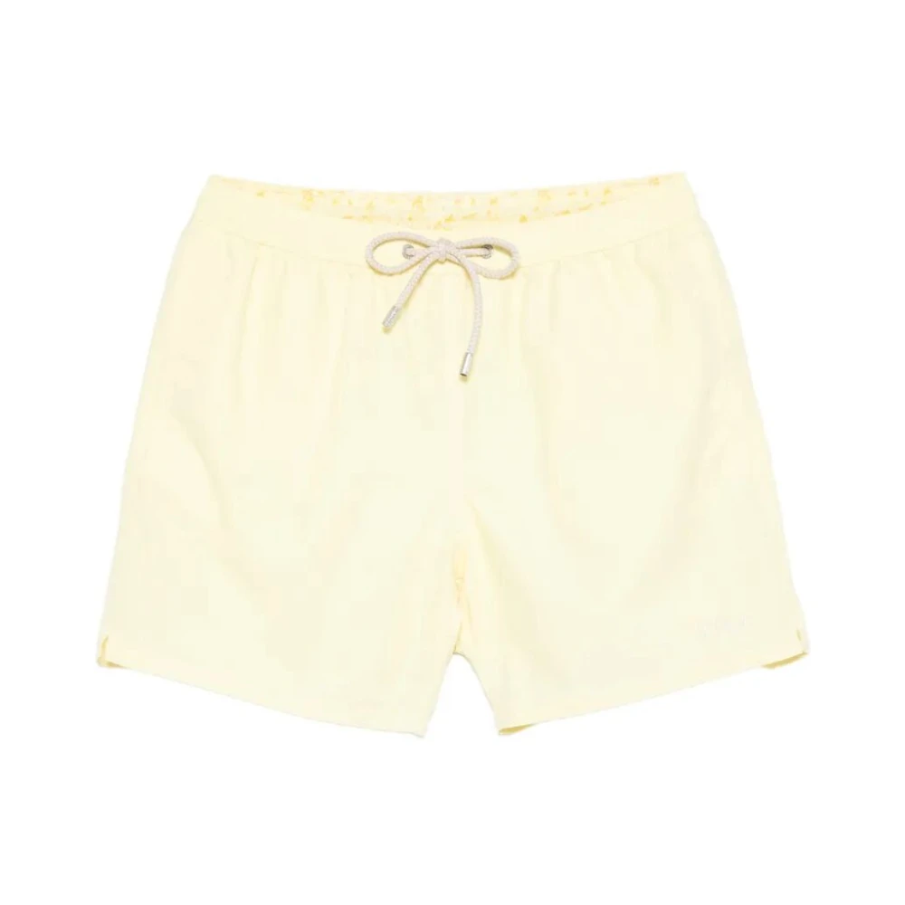 Mc2 Saint Barth Men's Yellow Beachwear, L, Patmos Mid-Length Swim Shorts