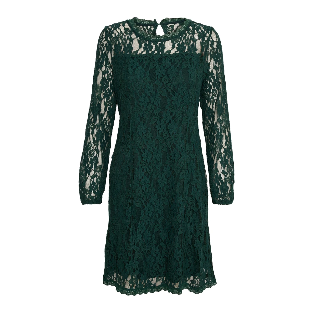 Cream Kanten jurk met pofmouwen Green Dames