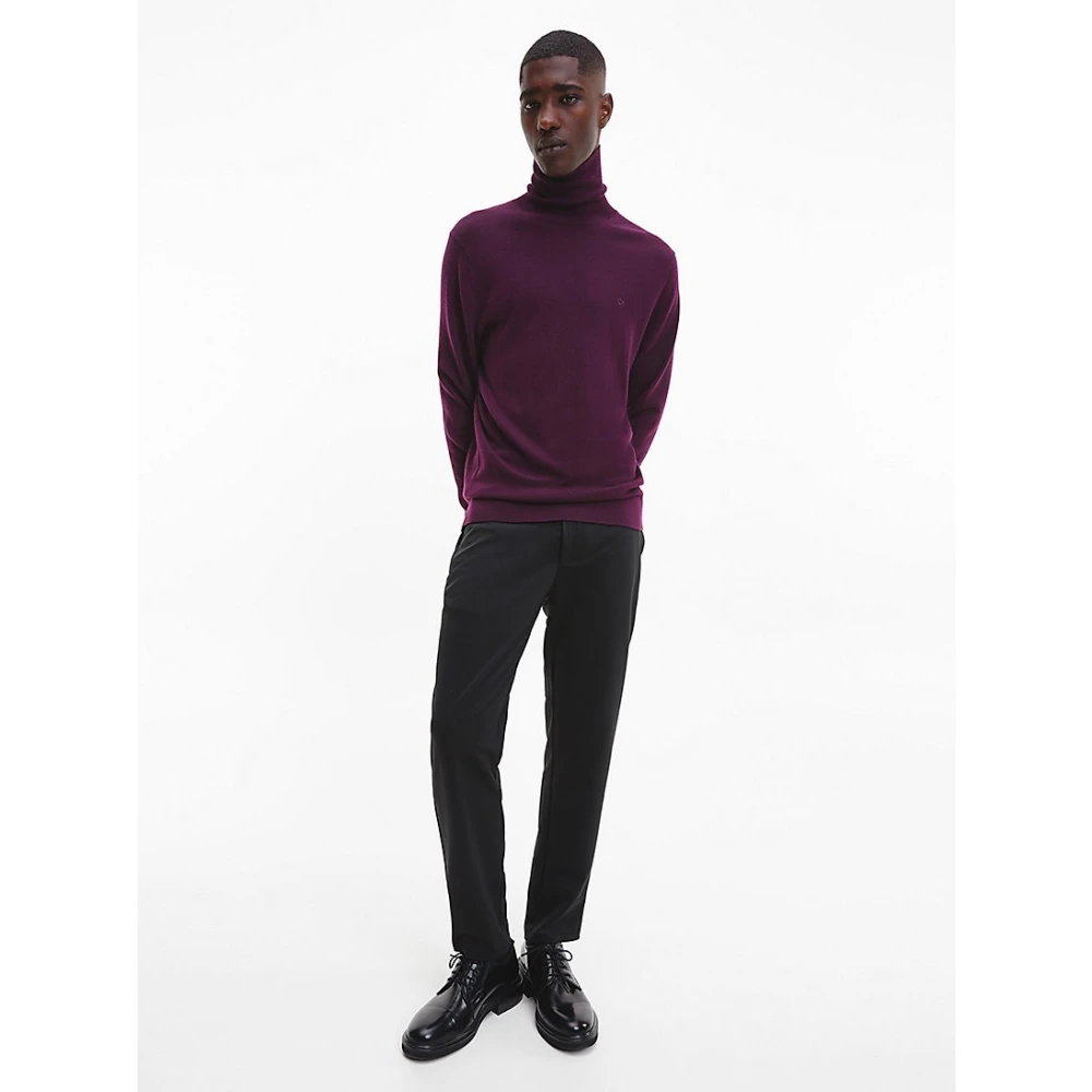 Calvin Klein Superieure Wollen Coltrui Purple Heren