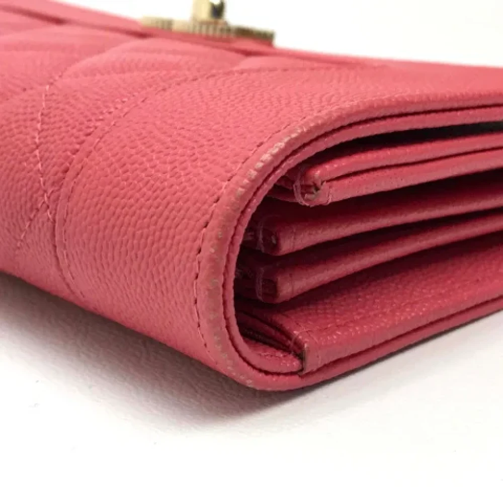 Chanel Vintage Pre-owned Leather wallets Pink Dames