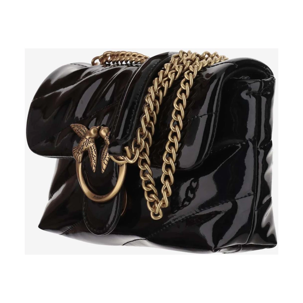 pinko Gewatteerde Love Birds Schoudertas Zwart Black Dames