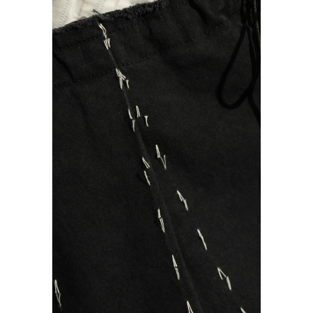 Maison Margiela Broek met linnen afwerking Black Heren