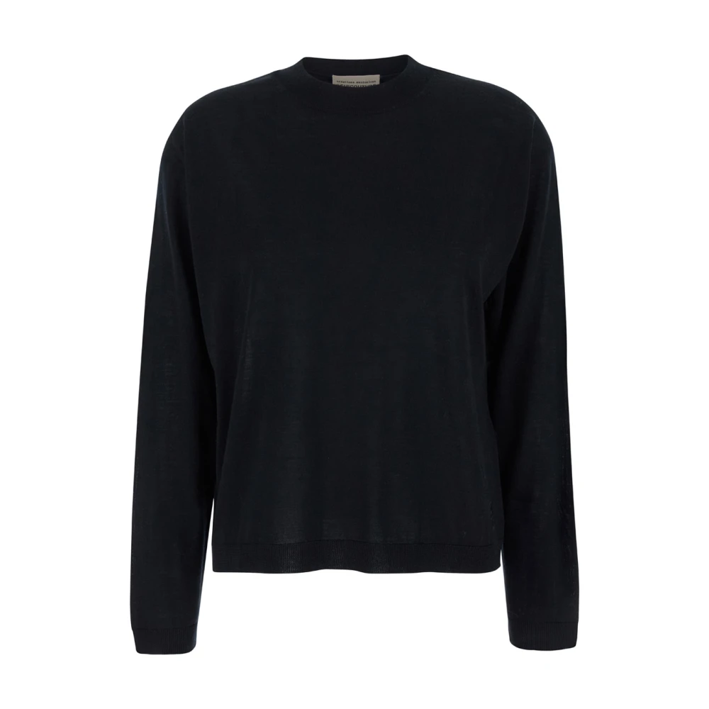 Semicouture Zwarte Crewneck Woltrui Black Dames