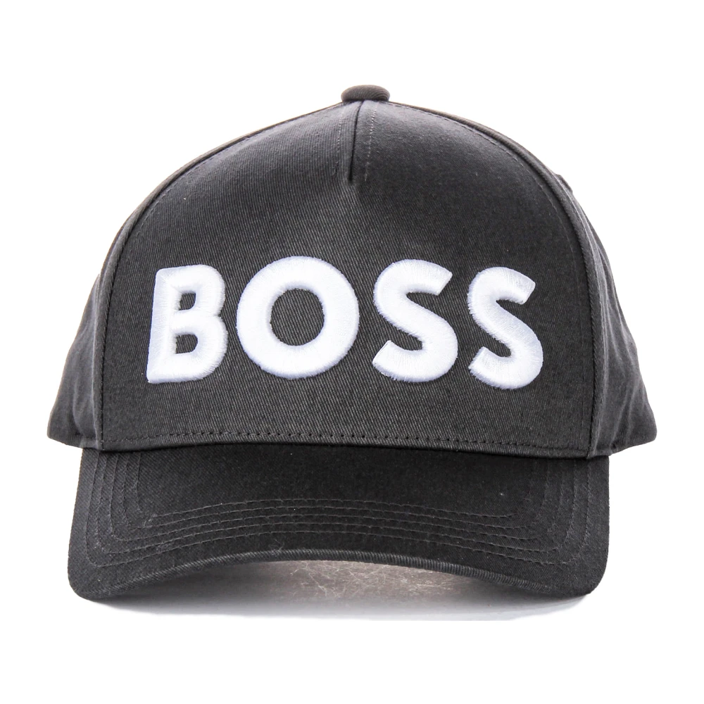 Hugo Unisex Black Hats & Caps, One Size, Casual Charcoal Woven Cap