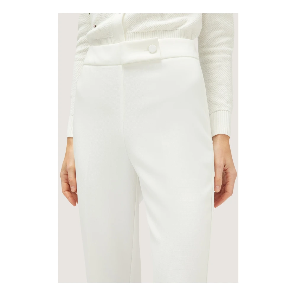 Motivi Crepe Stretch Flare Broek White Dames
