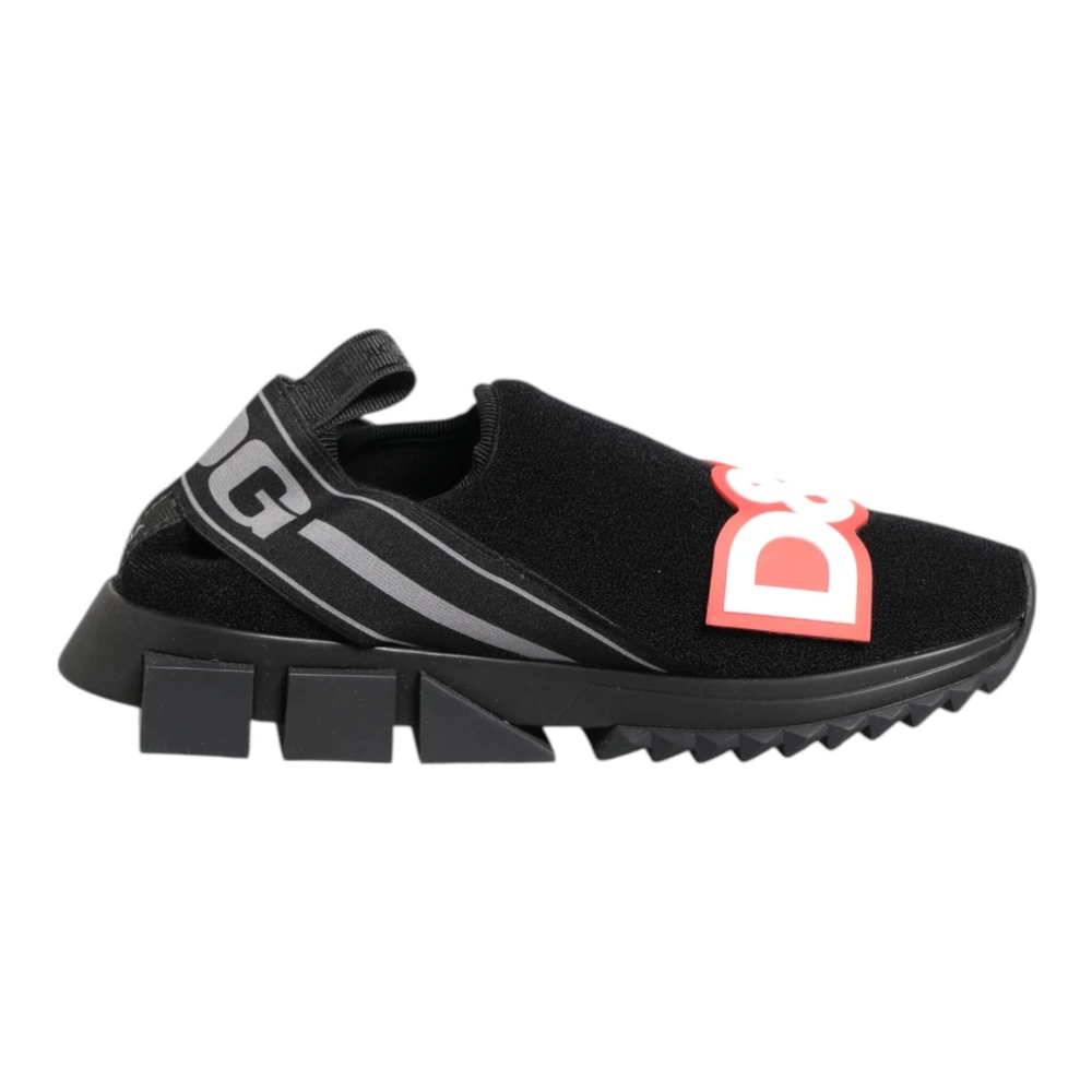 Dolce & Gabbana Women's Black Sneakers, 4 Uk, Grey Slip On Sorrento Trainers