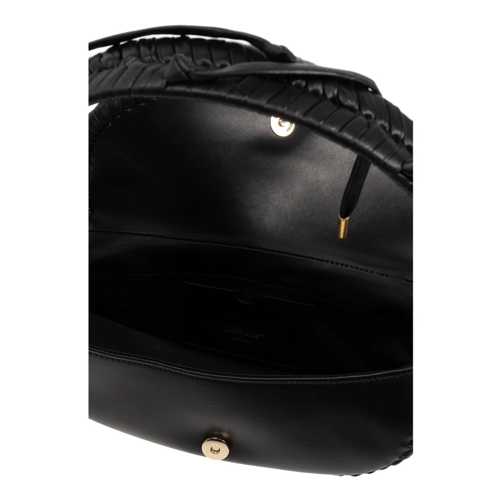 Off White Leren schoudertas Black Dames