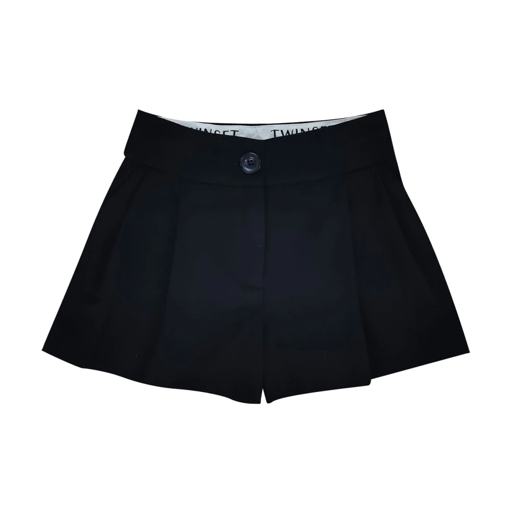 Twinset Girls Black Viscose Blend Shorts - Shorts - 14 Y - Kids