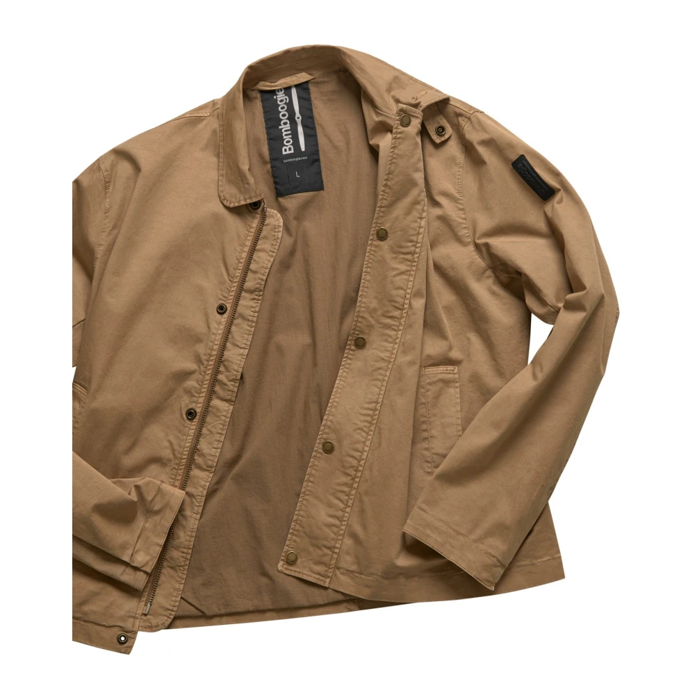 BomBoogie Katoenen Poplin Overshirt Beige Heren