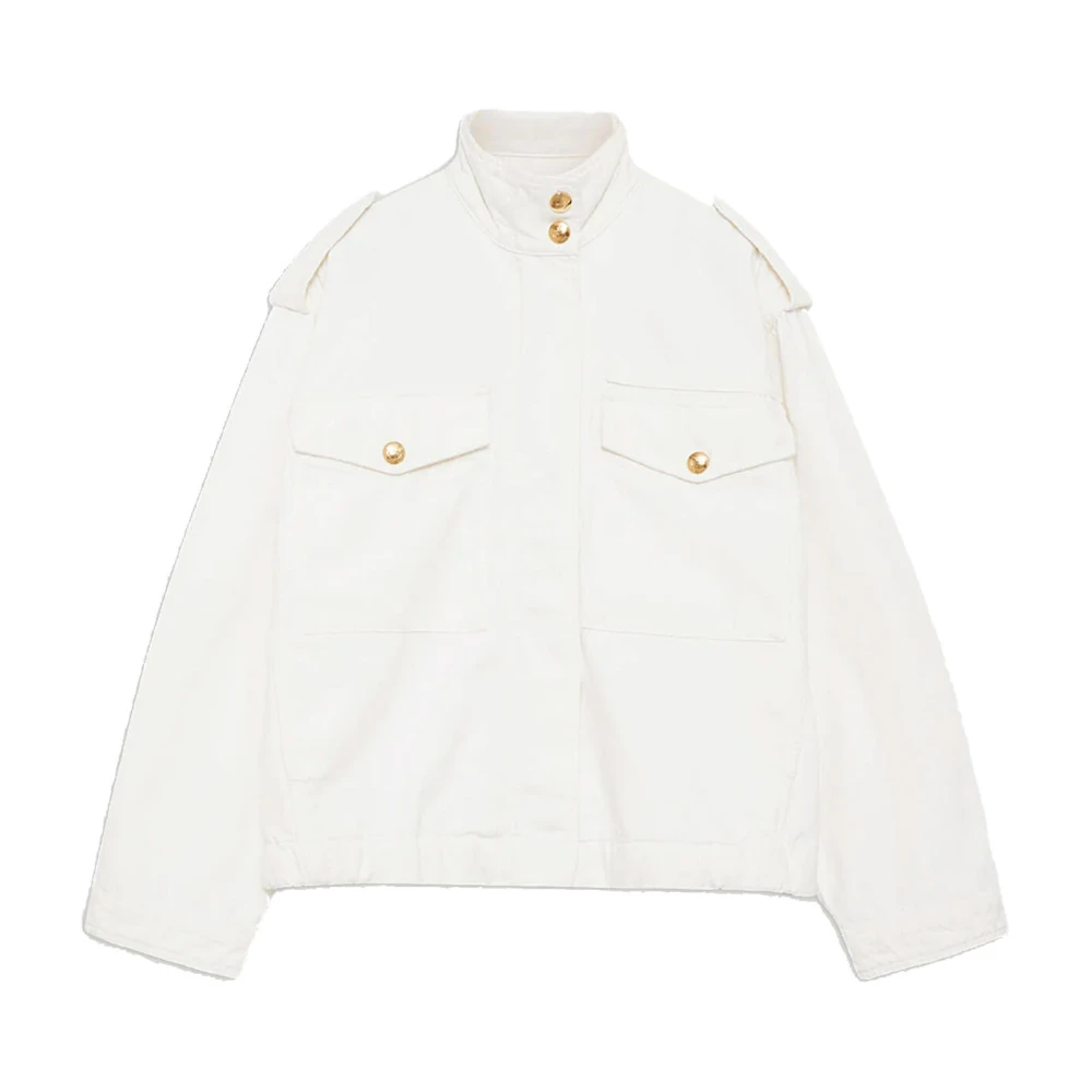 Anine Bing Audrey Jas Ivoren Oversized Knoopjas Beige Dames