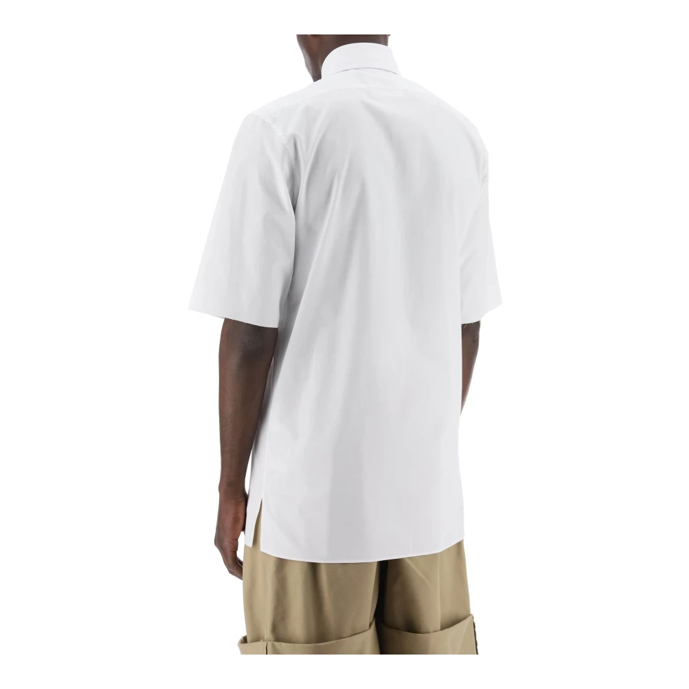 Maison Margiela Katoenen Poplin Casual Overhemd met Stijve Kraag White Heren