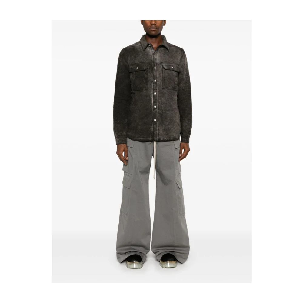 Rick Owens Grijze Katoenen Textuurjas Gray Heren