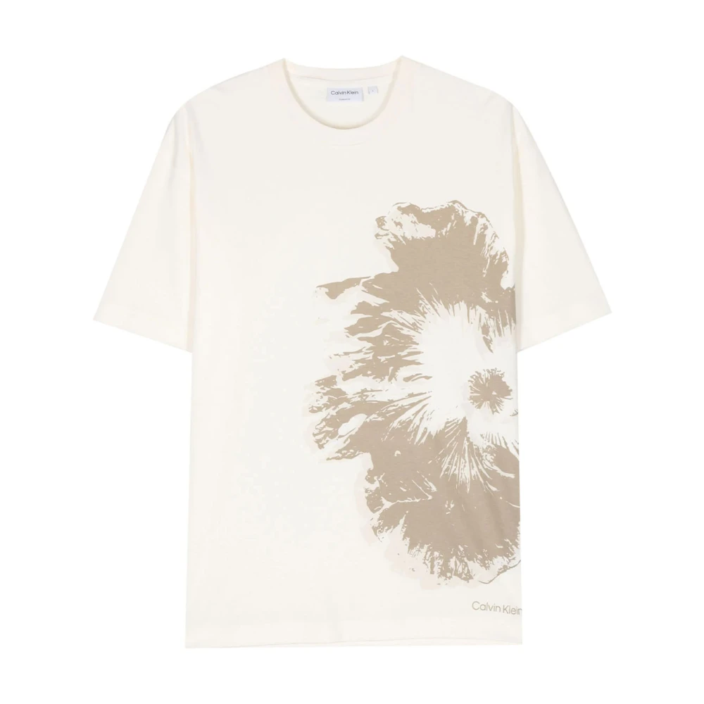 Calvin Klein Nachtbloem Grafisch T-shirt Beige Heren